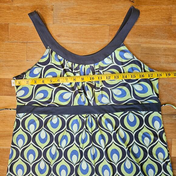 Ambrielle Dress Size Large Sleeveless Scoop Neck Peacock Print Retro Y2K Stretch - Picture 5 of 9